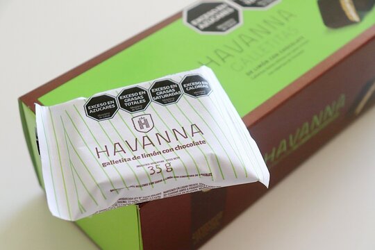 Buenos Aires, Argentina - September 14, 2026: Packaged Havanna galletita de limon con chocolate representing Argentine sweets. Havanna Lemon and chocolate alfajor. 