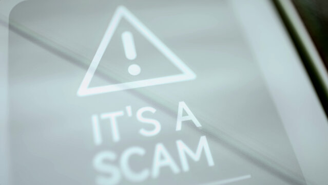It's a scam warning with exclamation triangle