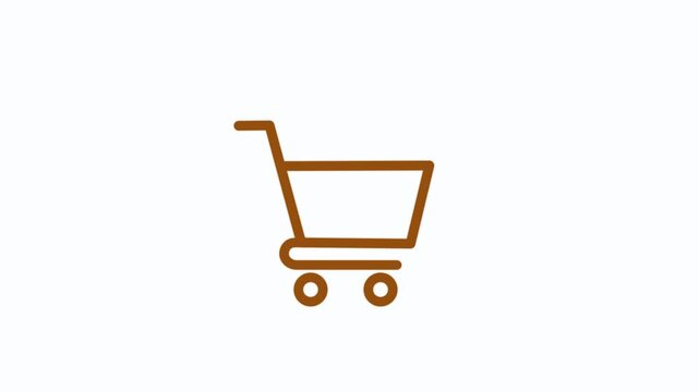 Line art Shopping Cart Icon for Online Store. shopping cart isolated on a white background.