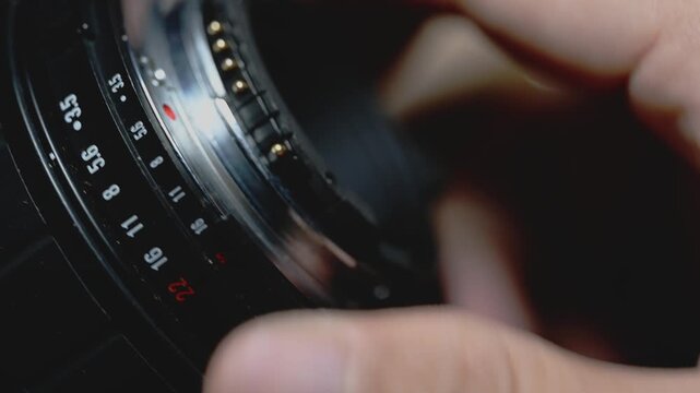 Close Up of Camera Lens Mount and Aperture Ring