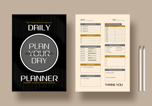 Daily Planner Printable Template Design