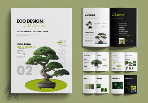 Eco Design Portfolio Template for Sustainable Branding