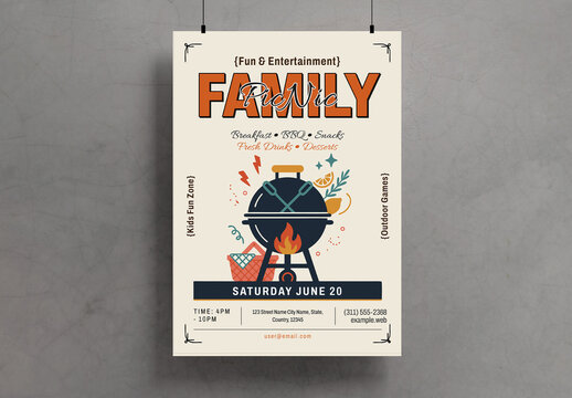 Family Picnic Poster Template