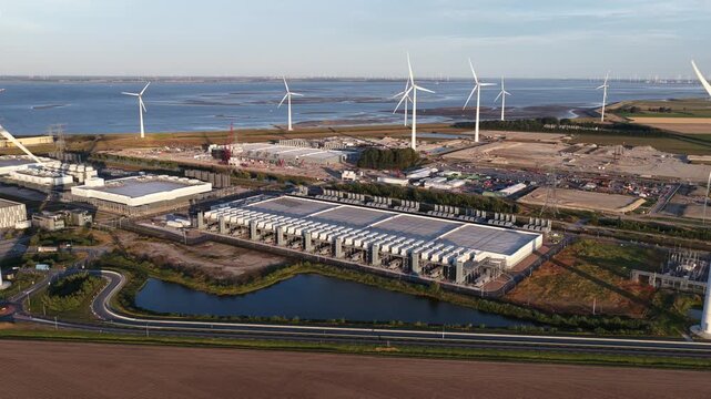 Aerial View of Hyperscale Data Center in Eemshaven Netherlands