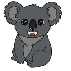 A baby koala on a white background. © Parichat