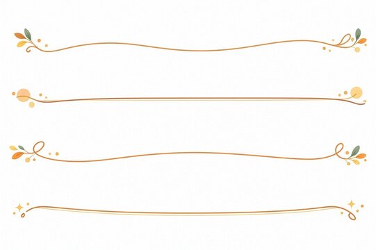 Warm decorative divider line set with abstract accents