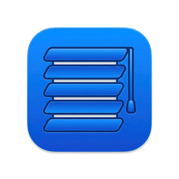 Blue Window Blinds App Icon Design