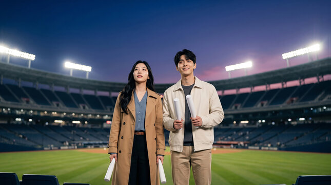 야구장의 커플 &middot; Couple at the Baseball Stadium