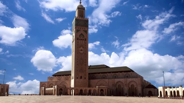 Casablanca Cityscape with the Great Hassan II Mosque RisingChurch of St John the Baptist in Tallinn City Architecture, Ancient Stone Landmark and Historic Religious Building Under a Clear European Sky