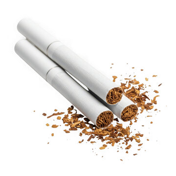 Burning cigarette with ash on light surface