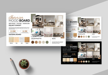 Interior Mood Board Design Template Layout