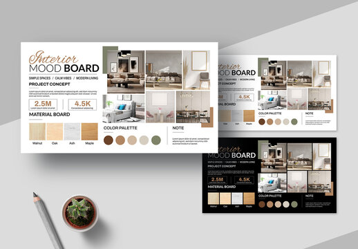 Interior Mood Board Design Template Layout