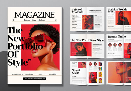Modern Fashion Magazine Editorial Layout Template