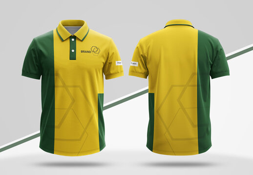 Modern Green Yellow Polo Shirt Apparel Design