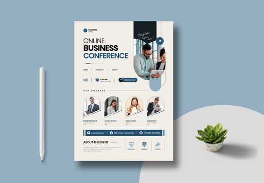 Online Business Conference Poster Template Layout