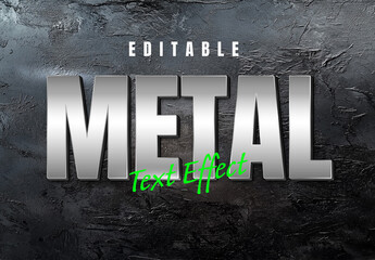 Strong Metal Text Effect with Bold 3D Typography