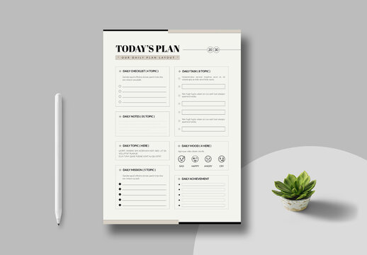 Todays Plan Template Layout