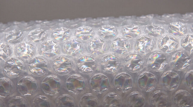Transparent bubble wrap material forming a protective texture, ideal for cushioning delicate items during shipping, packaging, and e commerce logistics, ensuring product safety