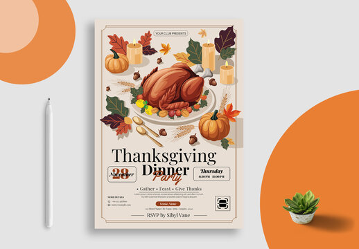 Thanksgiving Dinner Party Design Template