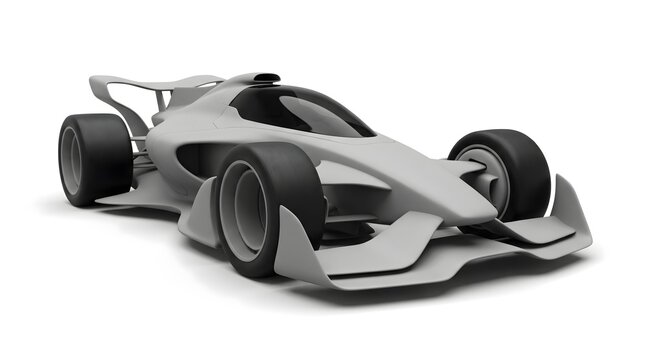 3D Clay Model of a Futuristic Formula Racing Car