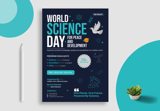 World Science Day For Peace And Development Poster Design