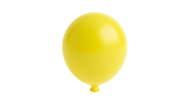 Bright yellow latex balloon inflated and rounded