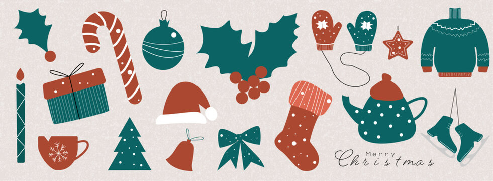 Merry Christmas element set.