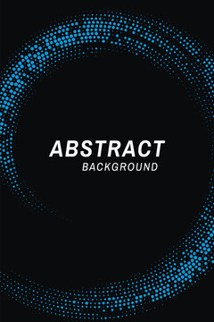 Abstract Blue Halftone Ring Background with Concentric Dot Waves, Smooth Gradient Density and Large Negative Space, Modern Futuristic Circular Pattern for Posters, Covers, Presentations and Digital