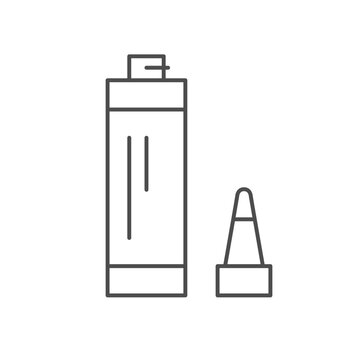 Sealant tube line outline icon isolated on white. Vector illustration