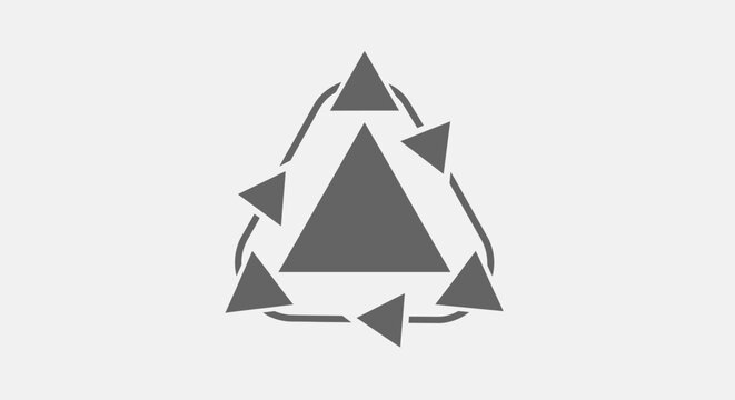 Abstract geometric composition with triangles and circular elements, modern design, concept of connection and flow