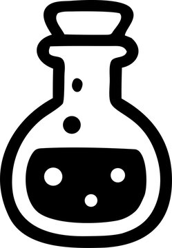 vector illustration of a laboratory flask with a liquid