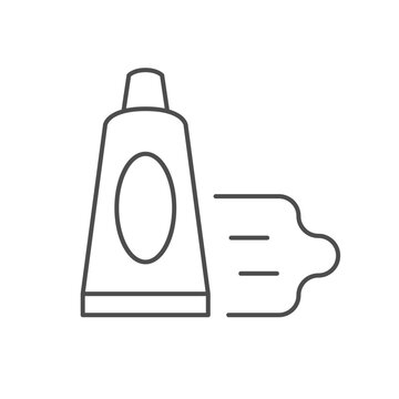 Glue tube line outline icon isolated on white. Vector illustration