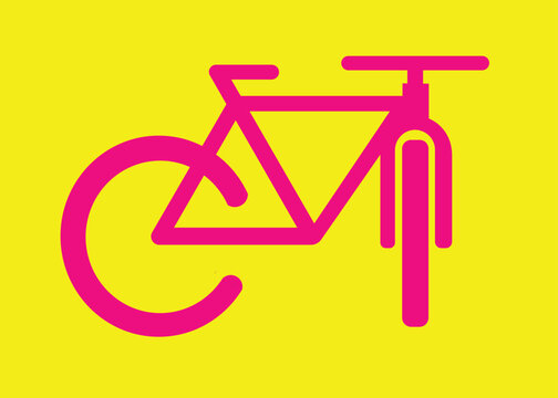 Bicycle Red Retro Color Logo Design Vector.