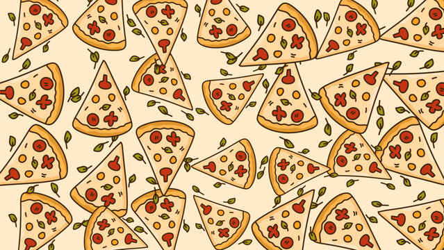 italian pizza slice food pattern tile background surface design