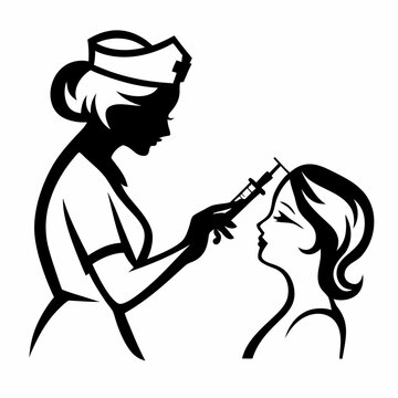 Nurse giving injection to patient
