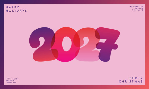 3D Bubbly Gradient Happy New Year 2027 Modern Colorful Background Vector