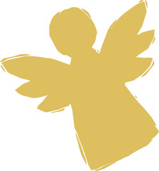 Fototapeta premium Gold angel silhouette with outstretched wings