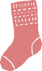 Naklejka premium Pink christmas stocking illustration
