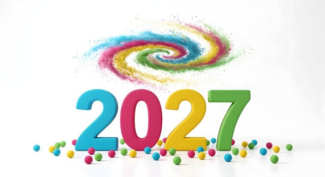 Dynamic Color Swirl Paint Splash 2027 Graphic Design Asset