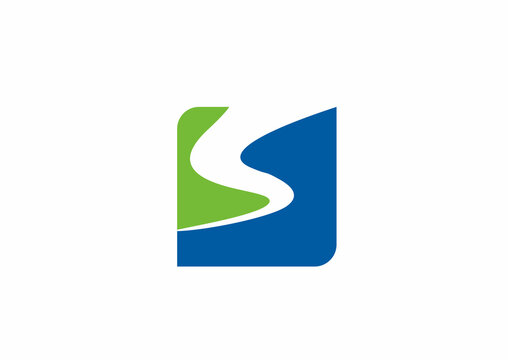 Abstract Letter S Logo Design in Blue and Green