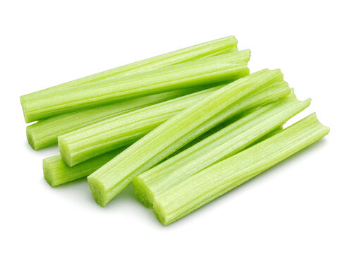 celery sticks isolated on white background