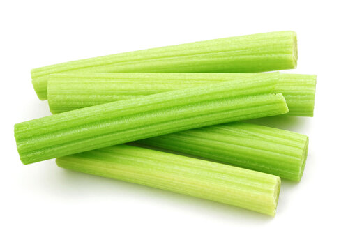 celery sticks isolated on white background