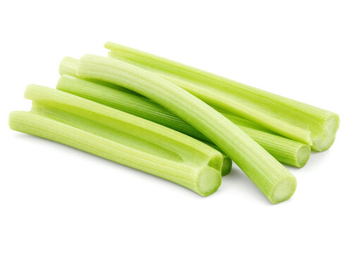 celery sticks isolated on white background