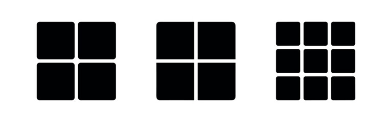 Fototapeta premium Grid Layout and Menu Square Icon Set