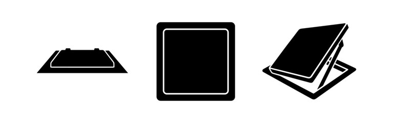 Icons of tablet devices and stands - silhouette set © Lili