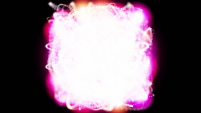 Abstract glowing pink energy sphere with sparkling light particles