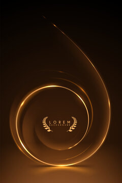 Golden circle line with light effects
