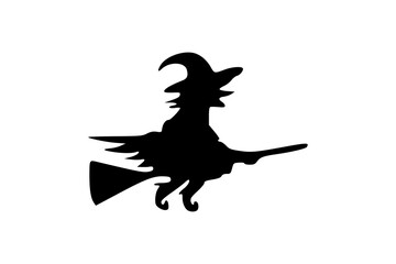Fototapeta premium silhouette of a Wicked witch Halloween