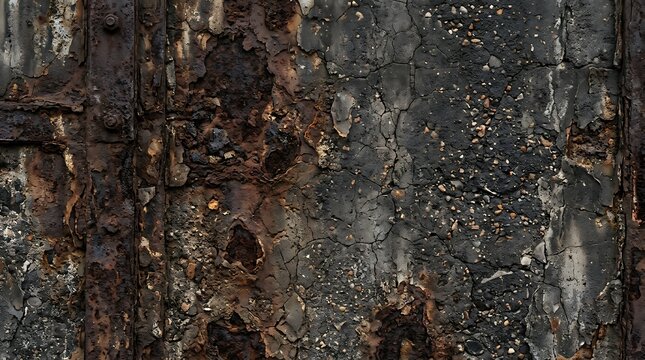 Abstract dark metal texture with metallic scratches and tiny glowing orange and pink lights