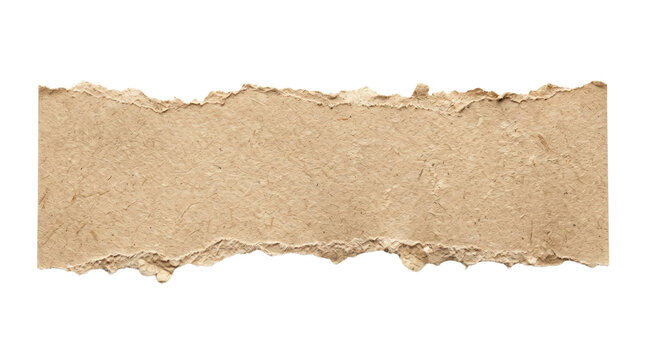 Torn horizontal kraft cardboard paper strip mockup banner